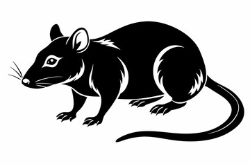 rat line art silhouette vector illustration