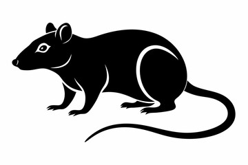 rat line art silhouette vector illustration