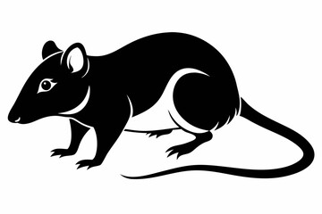 rat line art silhouette vector illustration