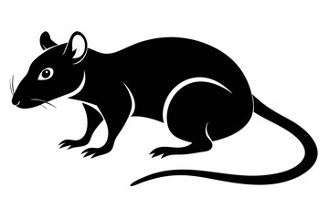 rat line art silhouette vector illustration