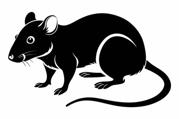 rat line art silhouette vector illustration