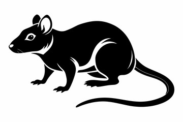 rat line art silhouette vector illustration