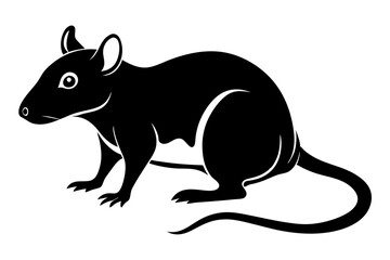 rat line art silhouette vector illustration