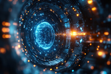 Obraz premium a futuristic high-tech structure resembling a tunnel or portal to another reality. 