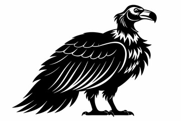vulture line art silhouette vector illustration