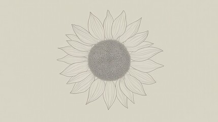 Elegant Sunflower Line Art: A Delicate Botanical Illustration