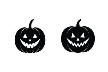 Spooky Halloween Jackolanterns Black, Simple, Carved Pumpkins
