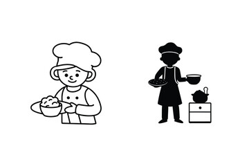 We Chef, Cooking, Icon, Silhouette, Food, Culinary, Illustration, Design, Recipe, Kitchen