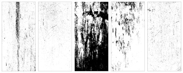Grunge textures set. Collection of vector overlay, distress, textures. 