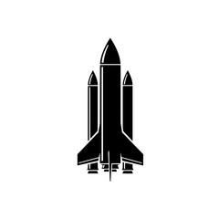 The Silhouette of Exploration: A sleek, black silhouette of a space shuttle, ready to embark on a journey into the cosmos. A symbol of innovation and scientific endeavor.