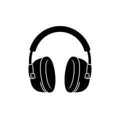 Headphones Silhouette: A sleek, minimalist silhouette of a classic headphone design, ideal for audio concepts, music-themed projects, or technology-focused visuals.