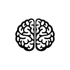 Brain Illustration: A simple yet striking illustration of a human brain, perfect for conveying ideas related to intelligence, thought, or mental processes.