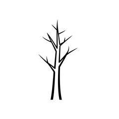 Silhouette of Bare Tree: A minimalist, stark silhouette of a bare tree, its branches reaching skyward against a backdrop of a monochromatic background, showcasing the stark beauty of nature.