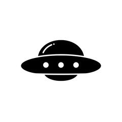 Mystery of the Cosmos: A sleek, dark silhouette of a UFO hovers silently, embodying the unknown and inspiring a sense of wonder about the possibilities beyond our world.