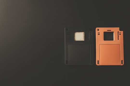 Three old black floppy disks or diskettes for storing electronic data are shown in close-up, representing old technology or sensitive information