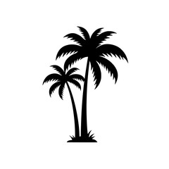Tropical Silhouette: A striking silhouette of two palm trees standing tall against a background, evoking a sense of exotic destinations and tranquil escapes.