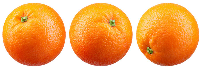 Orange isolated png. Orange top view. Orang  on transparent background. Whole orange fruit no...