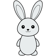 Obraz premium Cute white Easter bunny cartoon 