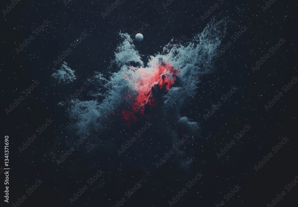 Poster the background of an endless nebula galaxy in outer space is abstract, created with generative ai