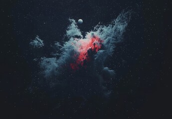 The background of an endless nebula galaxy in outer space is abstract, created with generative ai