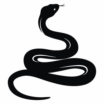 Coiled snake silhouette with raised head