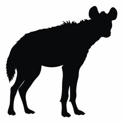 Obraz premium Hyena standing in profile silhouette icon