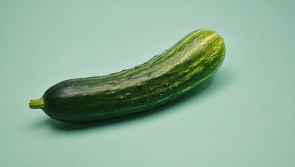 Single Cucumber on Teal