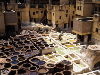 Tanneries de Fes, Leather tannery - Morocco