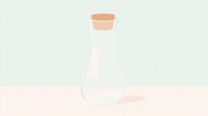 Empty Glass Carafe with Cork Lid: A Modern and Minimalist Design