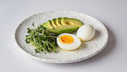 Healthy breakfast with avocado and eggs