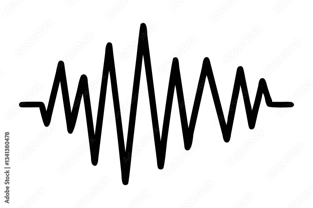 Poster vector line wave icon representing oscillations in sound, signals, and audio waves for use in digita