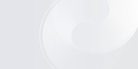Modern white background with white circle lines digital future simple abstract modern