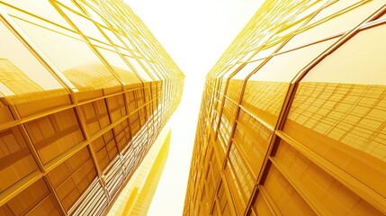 Obraz premium the essence of modern architecture in abstract yellow designs.