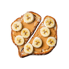 Peanut Butter Banana Toast: A Delicious and Nutritious Breakfast or Snack with Fresh Ingredients for a Healthy Lifestyle.