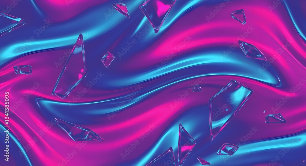 Aufkleber iridescent dreamscape: abstract texture with shards of reflected light