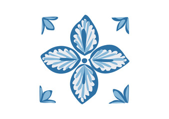 Blue tile with flower