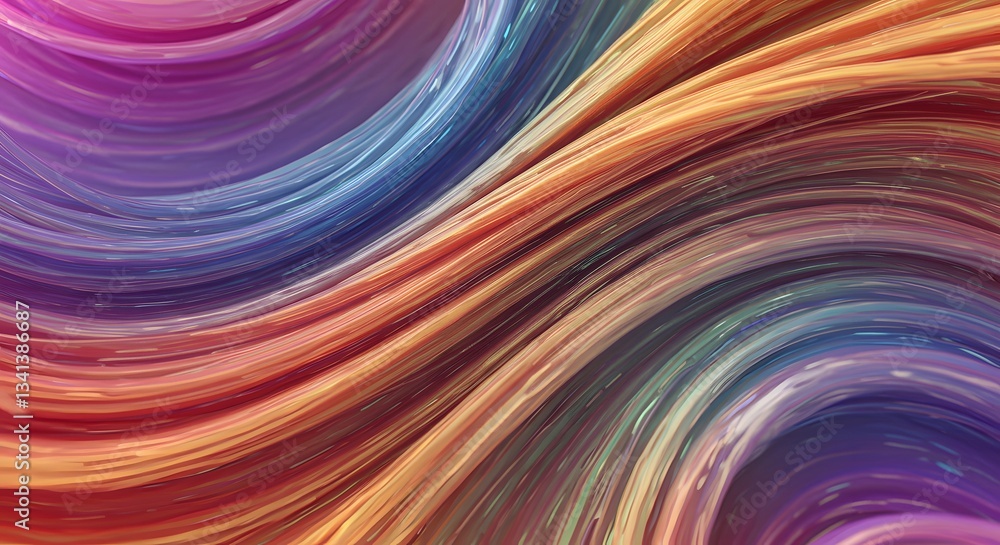 Poster luminous chromatic lines flow creating captivating visual aesthetic