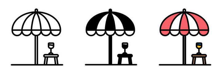 Beach Umbrella is a large sunshade providing protection from the sun, commonly used at beaches and outdoor spaces.