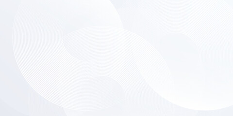 Modern white background with white circle lines. Digital future technology concept abstract