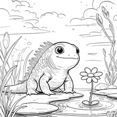 Bring the magic of cute sea creatures to life with this Kawaii Axolotl Coloring Page, designed for kids and adults who love adorable and simple coloring books. 