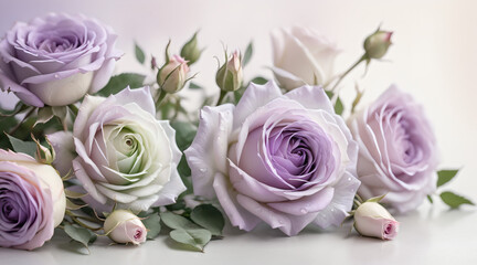 bouquet of purple roses. ai generated