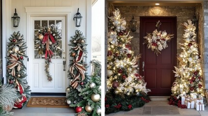 Festive front door ideas welcome guests with seasonal cheer.