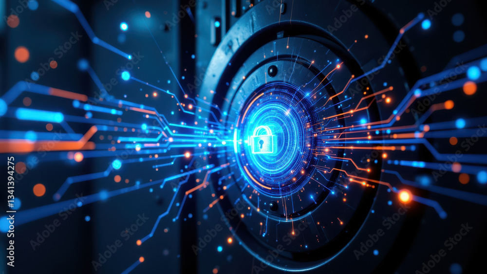 Aufkleber a futuristic depiction of cybersecurity with a focus on kubernetes operations.