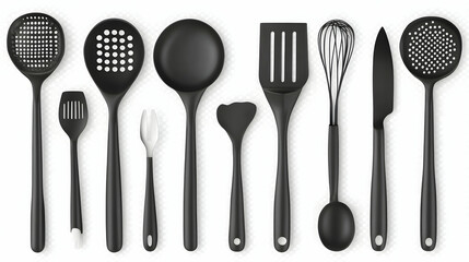 Minimalist Kitchen Utensils Illustration - Isolated on White