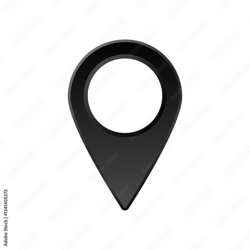 Poster simple and modern black map pin icon with drop shape. useful for navigation and location markers.