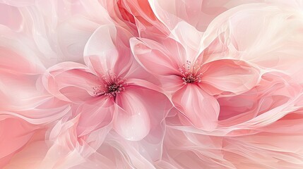 Obraz premium abstract representations of blossoms in shades of pink.