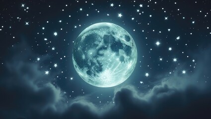 Naklejka premium moon and stars