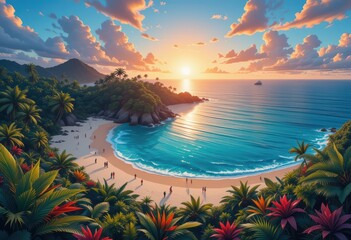 sunset over the sea