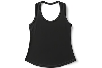 Black athletic tank top isolated on white background