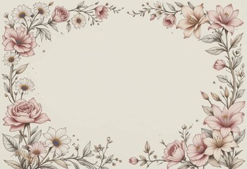 vintage floral background with flowers